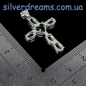 Подвес серебро натуральный зелёный топаз