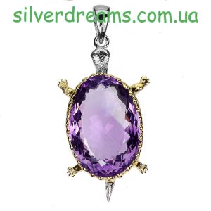 Подвес серебро натуральный аметист