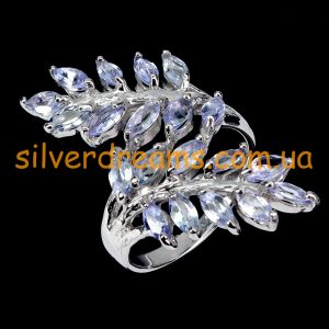 перстень серебро натуральный танзанит