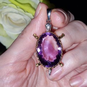 Подвес серебро натуральный аметист
