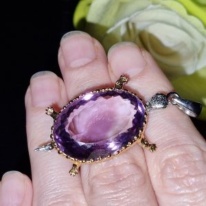 Кулон серебро природный аметист