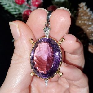 Подвес серебро натуральный аметист