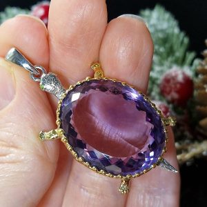 Подвес серебро натуральный аметист