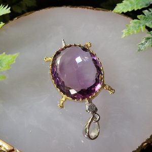 Кулон серебро природный аметист