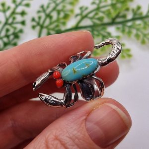 Перстень серебро натуральная бирюза + коралл