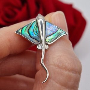 Кулон серебро природный халиотис (морской перламутр)