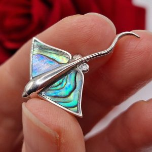 Кулон серебро природный халиотис (морской перламутр)