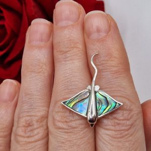 Подвес серебро натуральный халиотис (цветной перламутр)