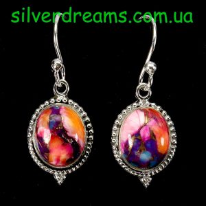 Серьги серебро природная бирюза кингман