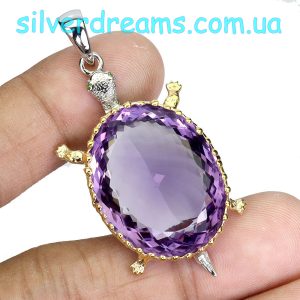 Подвес серебро натуральный аметист