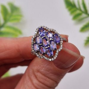 Кольцо серебро натуральный танзанит