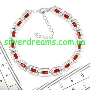 Браслет серебро природный гранат