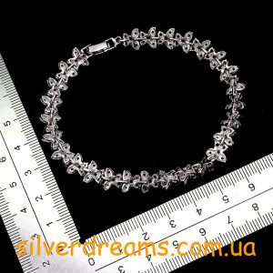 Браслет серебро натуральный изумруд + хромдиопсид