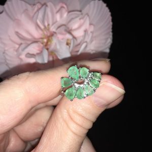 Кольцо серебро природный изумруд