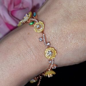 Браслет серебро натуральный перламутр + топаз + аметист