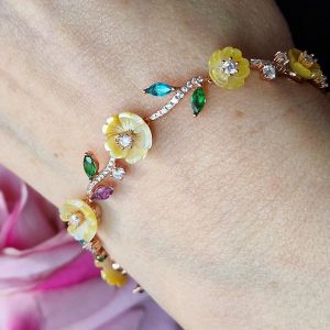 Браслет серебро натуральный перламутр + топаз + аметист