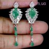 Серьги серебро природный изумруд