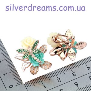 Серьги серебро полимерная глина + эмаль