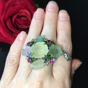 Подвес серебро натуральный лимонный кварц + аметист + авантюрин