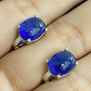 Серьги серебро природный сапфир